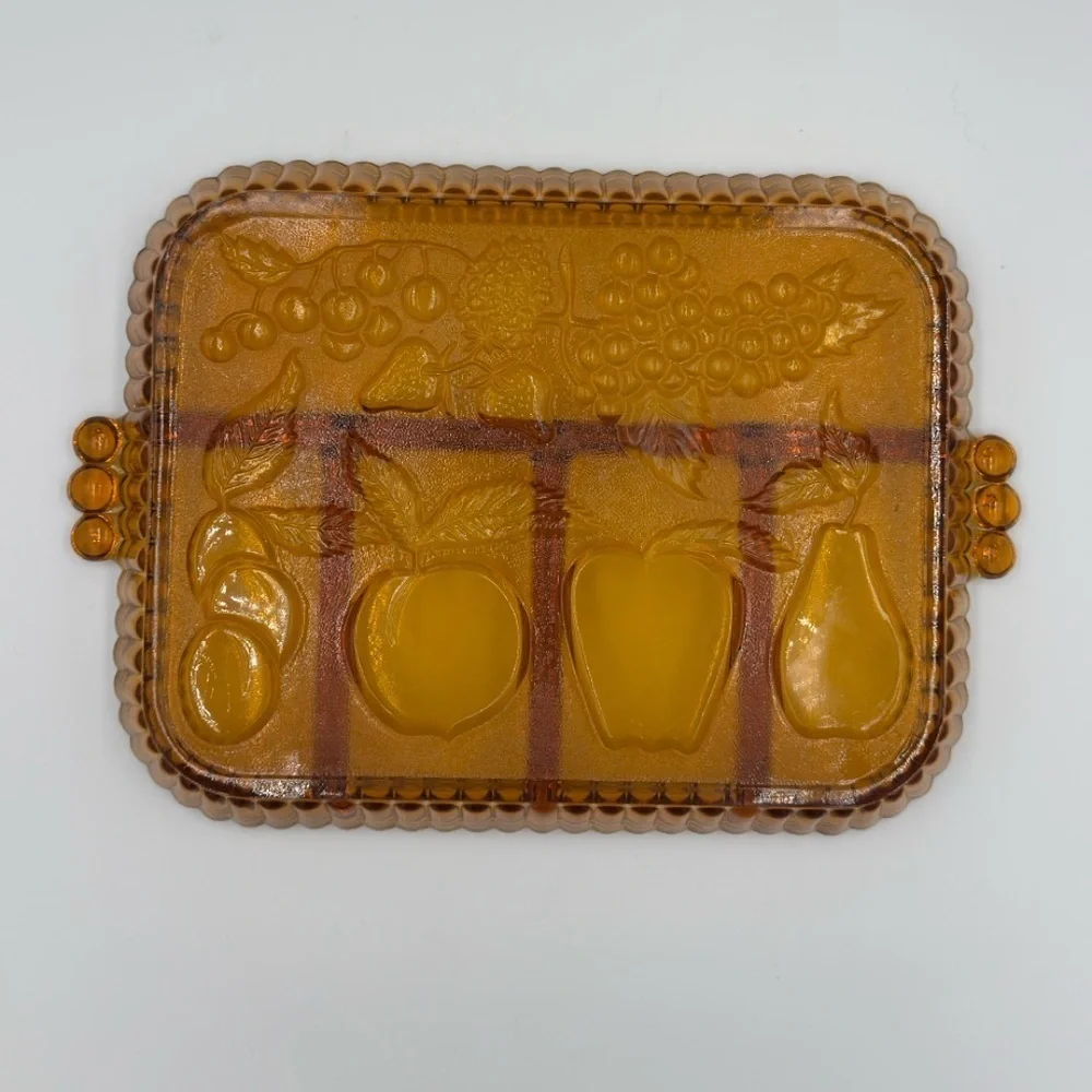 Indiana Glass Co Divided Golden Amber Relish/Fruit Tray